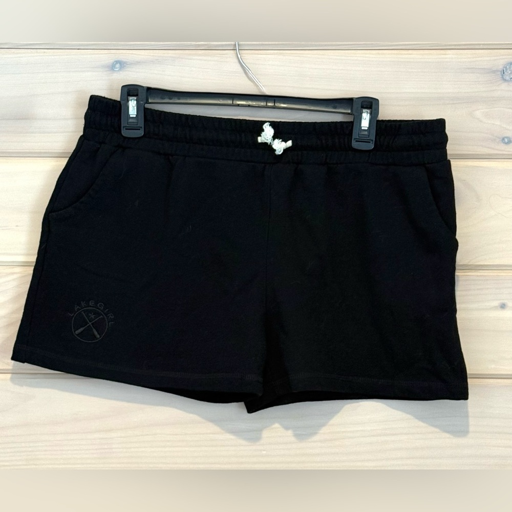 Comfort Stretch Black Athletic Shorts with Drawstring